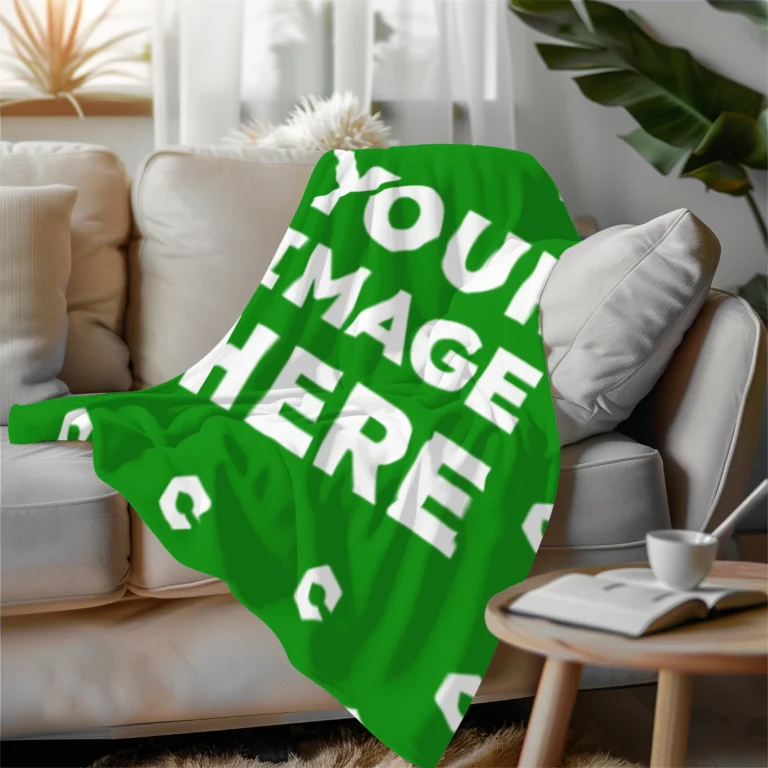 Green Blanket Mockup Template
