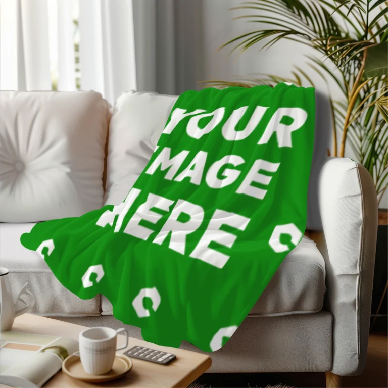 Green Blanket Mockup Template