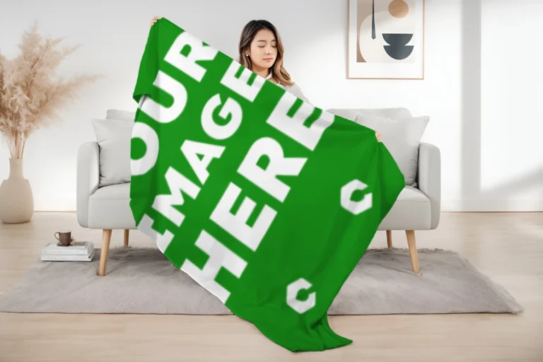 Green Blanket Mockup Template