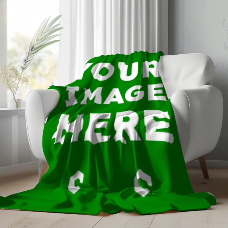 Green Blanket Mockup Template