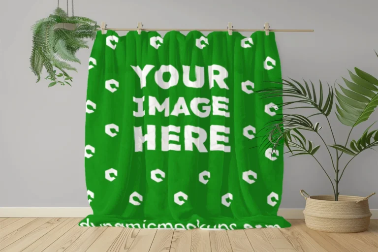 Green Blanket Mockup Template