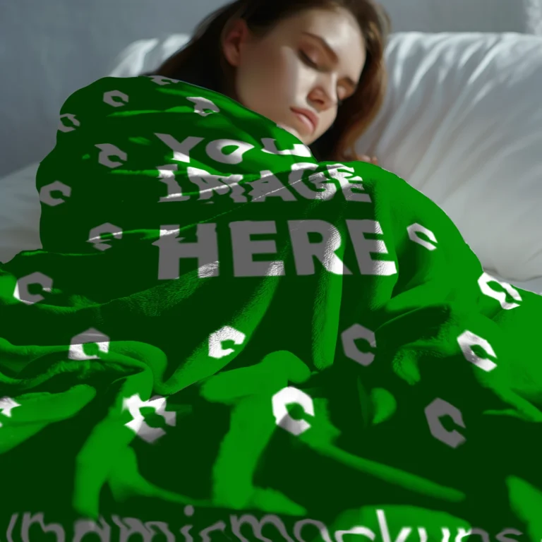 Green Blanket Mockup Template