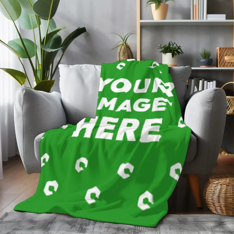 Green Blanket Mockup Template