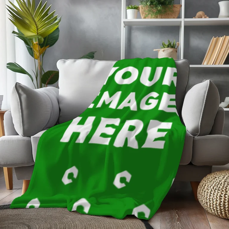 Green Blanket Mockup Template