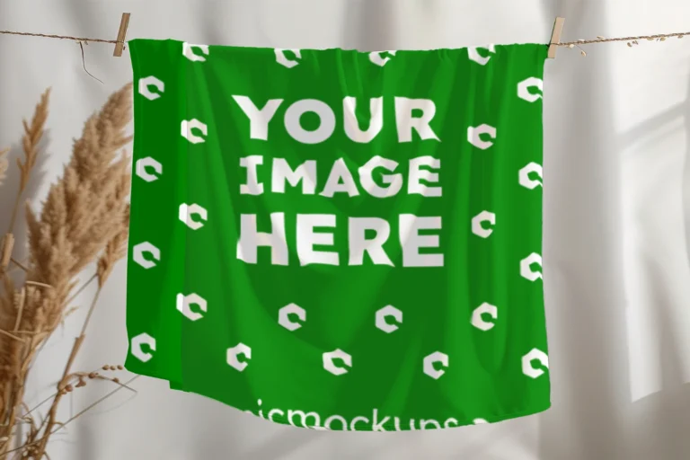 Green Blanket Mockup Template