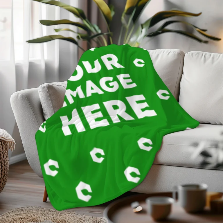Green Blanket Mockup Template