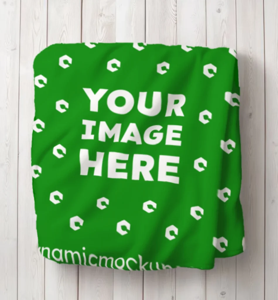 Green Blanket Mockup Template