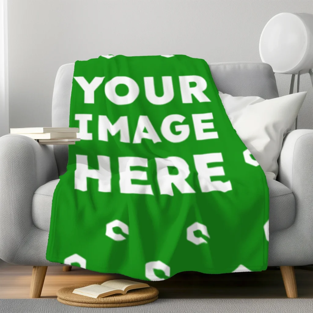 Green Blanket Mockup Template