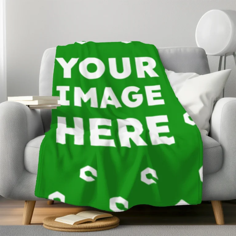 Green Blanket Mockup Template