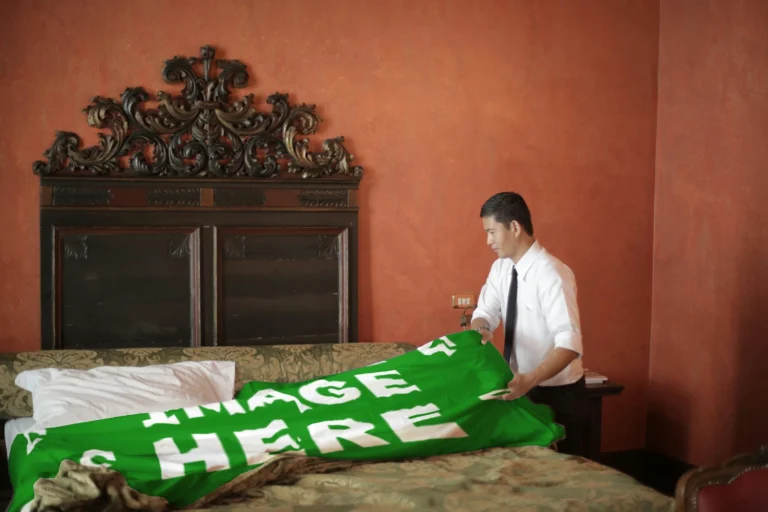 Green Blanket Mockup Template