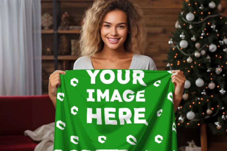 Green Blanket Mockup Template