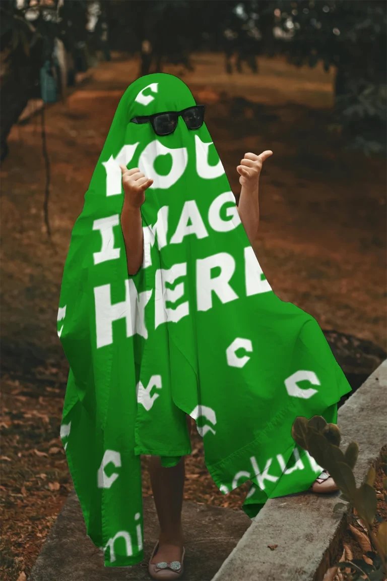 Green Blanket Mockup Template