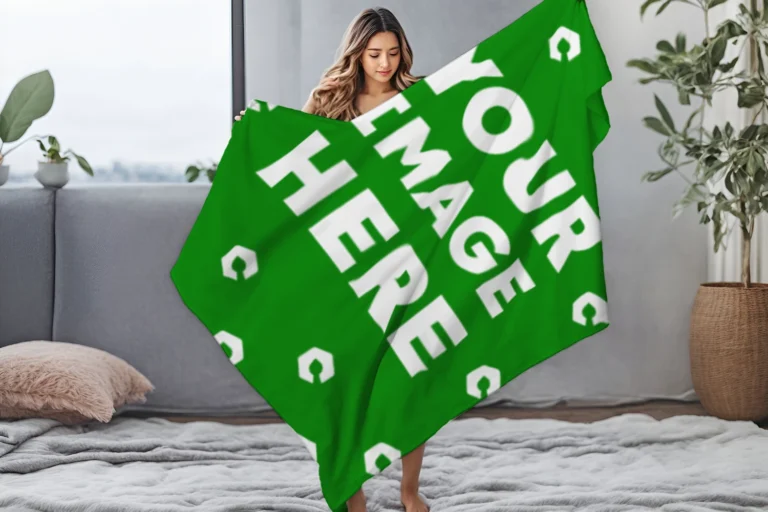 Green Blanket Mockup Template
