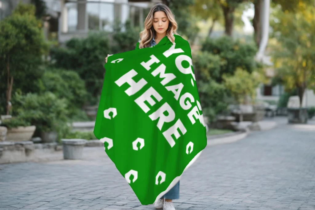 Green Blanket Mockup Template