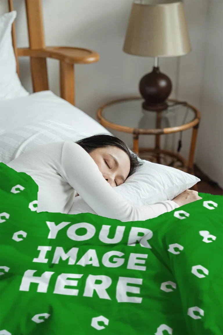 Green Blanket Mockup Template