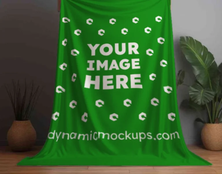 Green Blanket Mockup Template