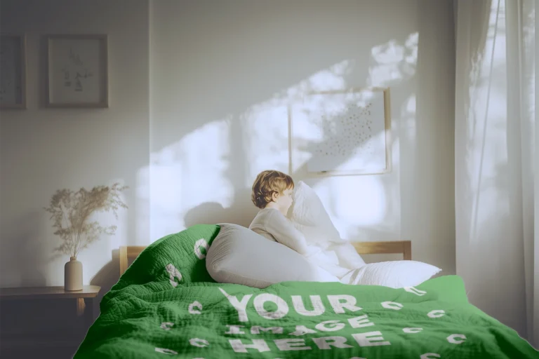 Green Blanket Mockup Template