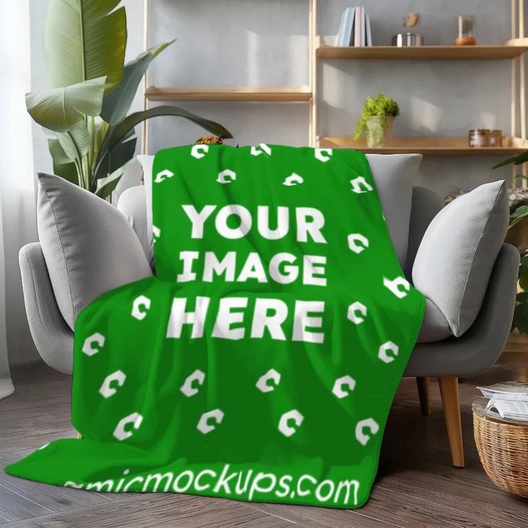 Green Blanket Mockup Template