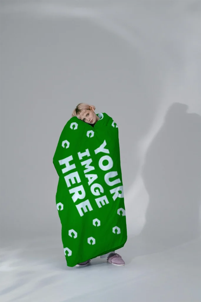 Green Blanket Mockup Template