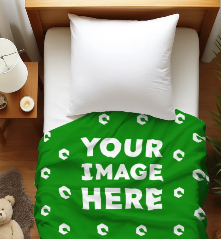 Green Blanket Mockup Template
