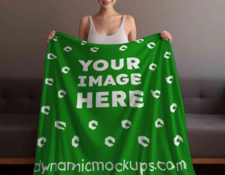 Green Blanket Mockup Template