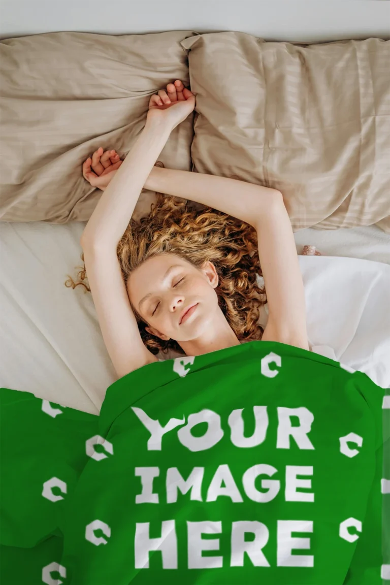 Green Blanket Mockup Template
