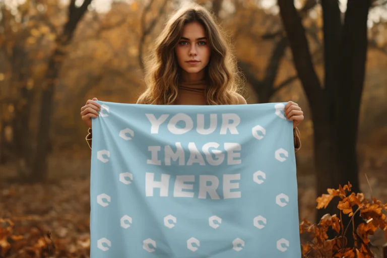 Light Blue Blanket Mockup Template