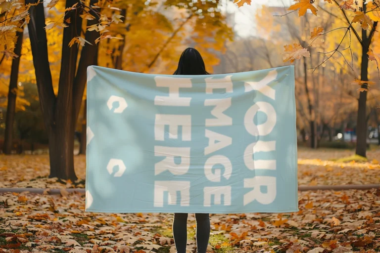 Light Blue Blanket Mockup Template