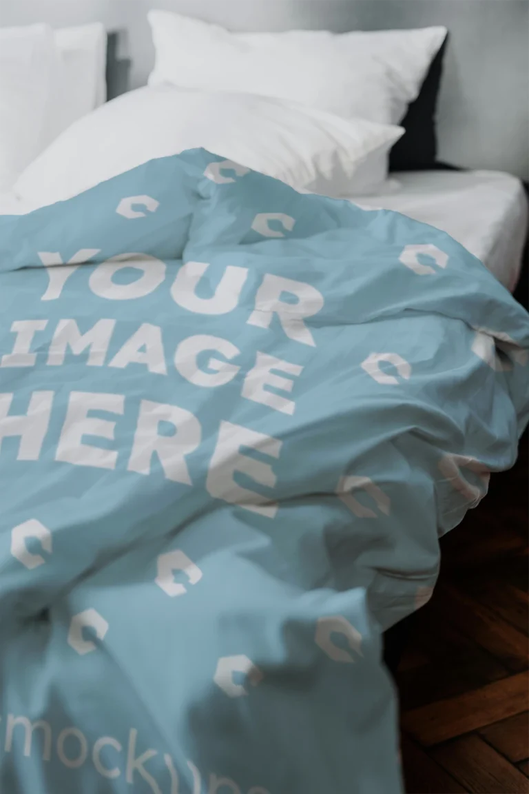 Light Blue Blanket Mockup Template