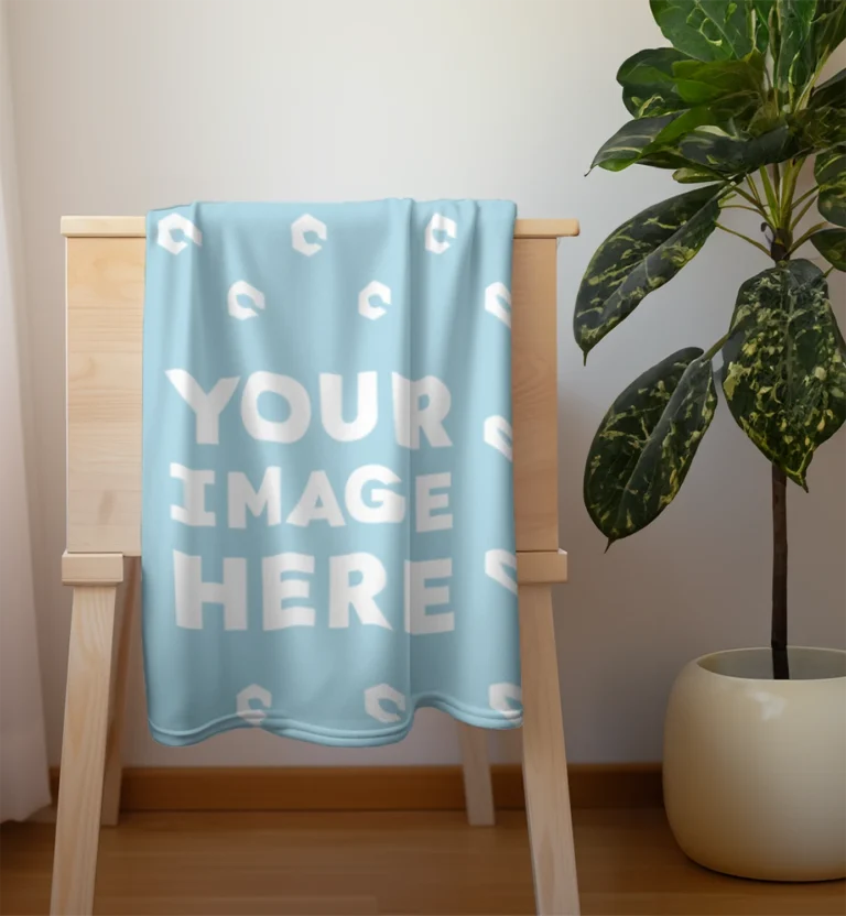 Light Blue Blanket Mockup Template