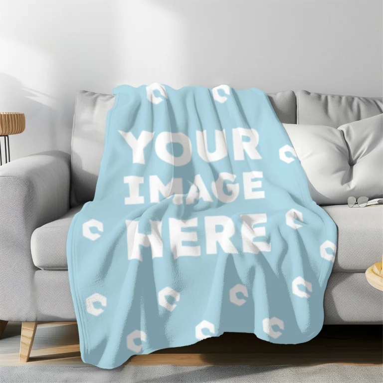 Light Blue Blanket Mockup Template