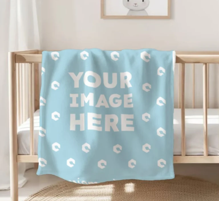 Light Blue Blanket Mockup Template