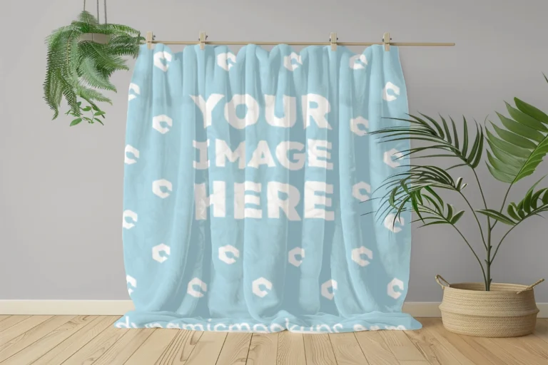 Light Blue Blanket Mockup Template