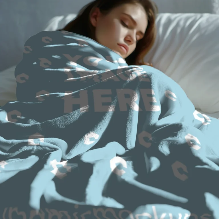 Light Blue Blanket Mockup Template