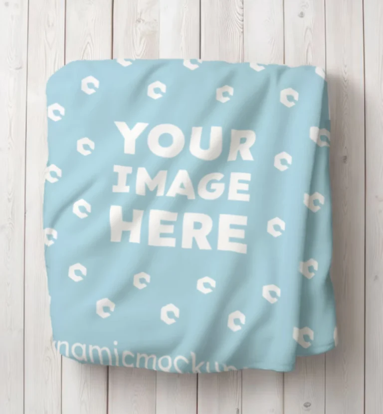 Light Blue Blanket Mockup Template