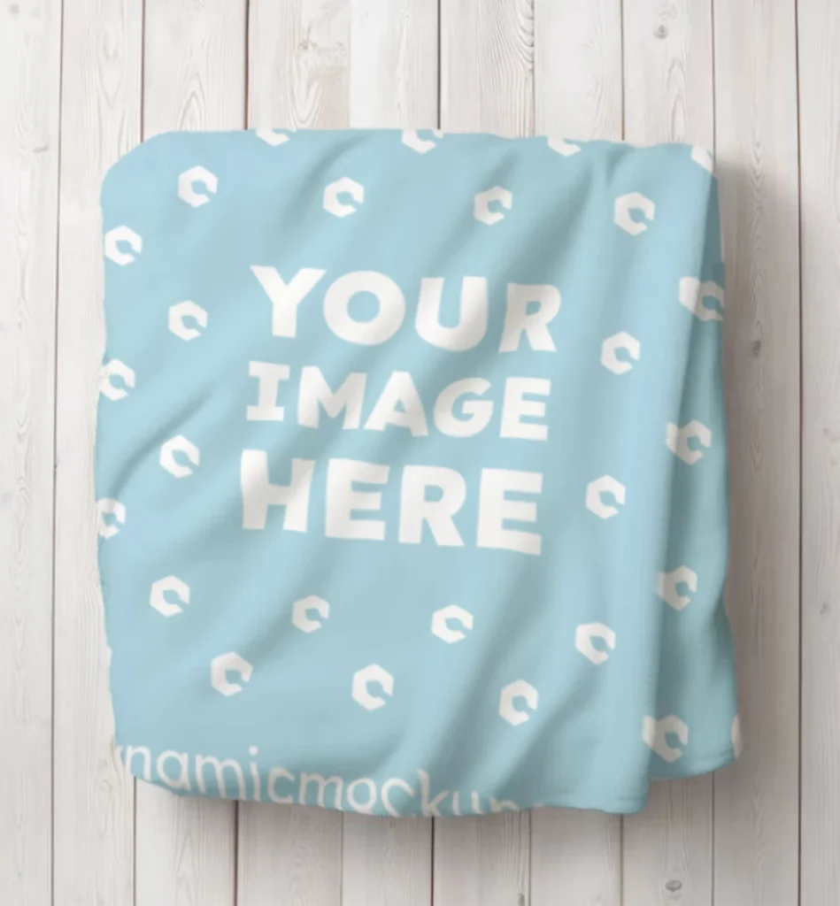 Light Blue Blanket Mockup Template