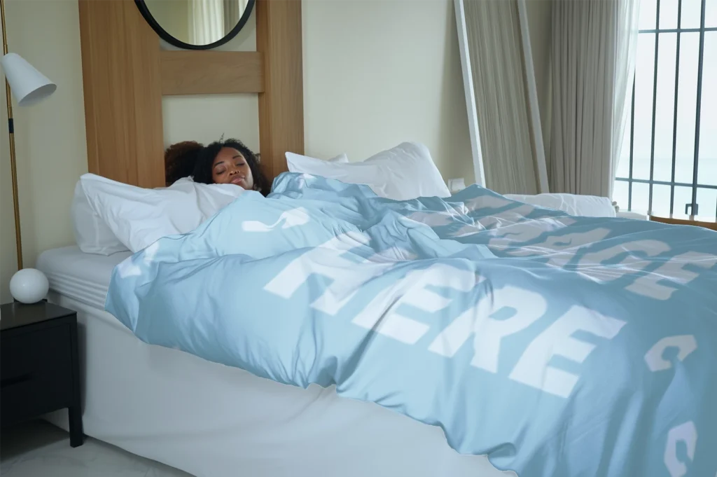 Light Blue Blanket Mockup Template