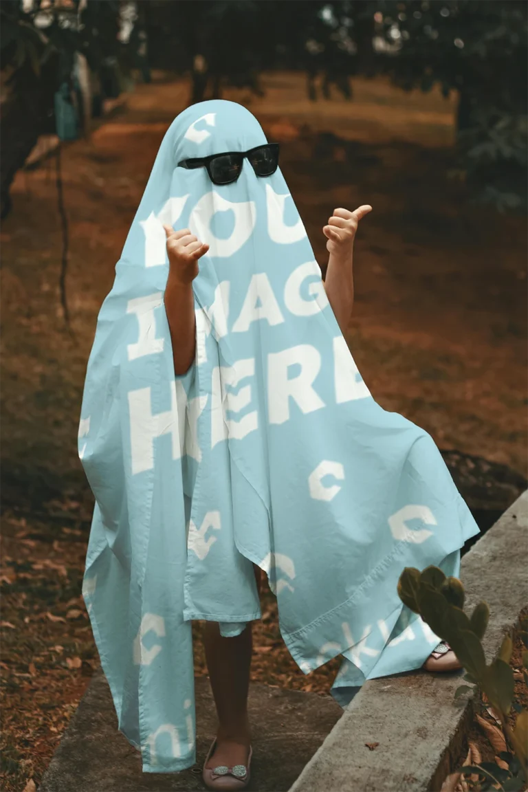 Light Blue Blanket Mockup Template