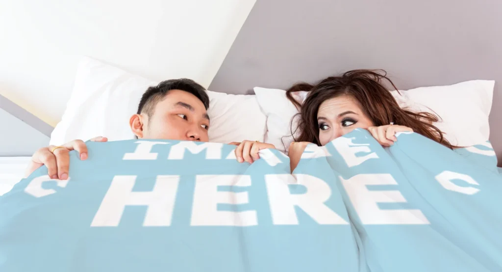 Light Blue Blanket Mockup Template