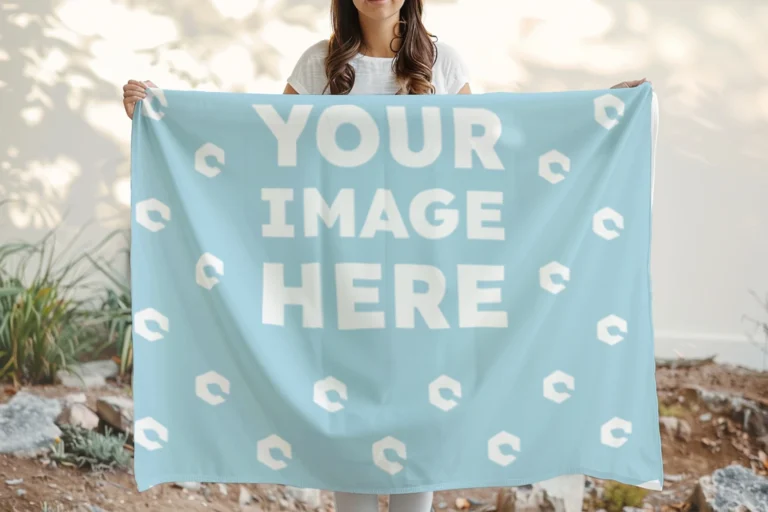 Light Blue Blanket Mockup Template
