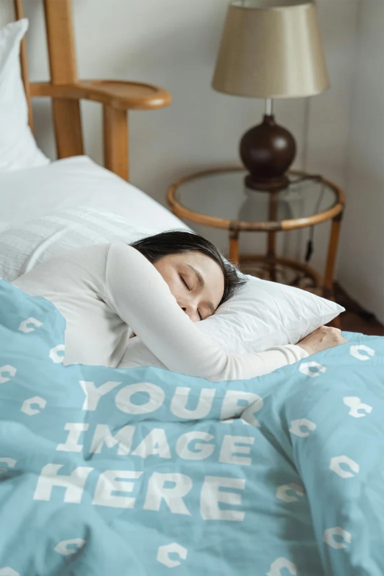 Light Blue Blanket Mockup Template