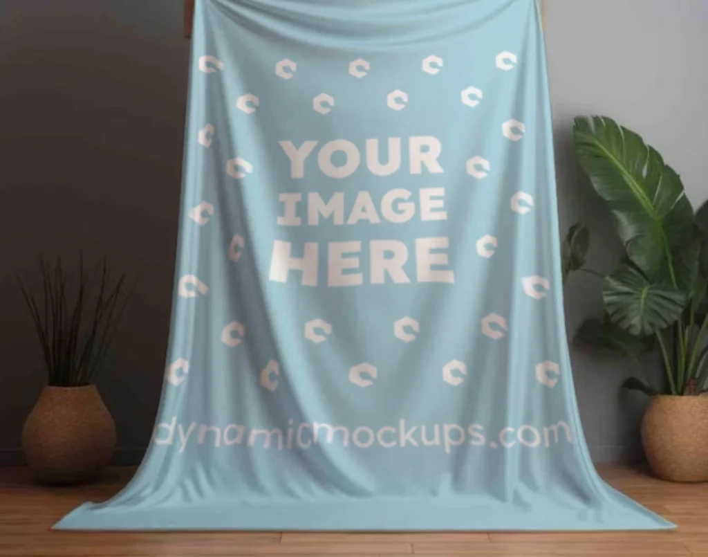Light Blue Blanket Mockup Template