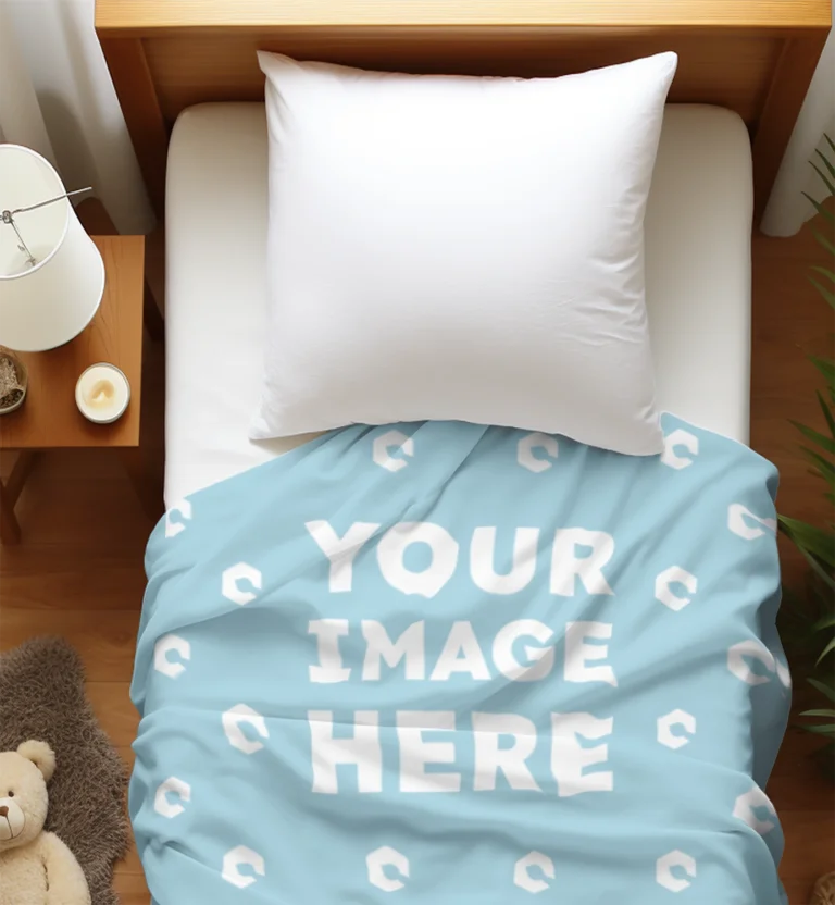 Light Blue Blanket Mockup Template