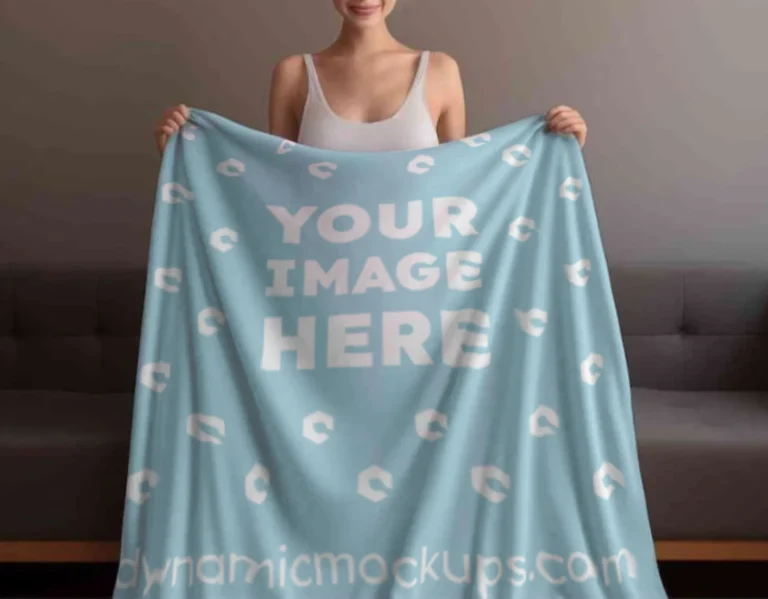 Light Blue Blanket Mockup Template