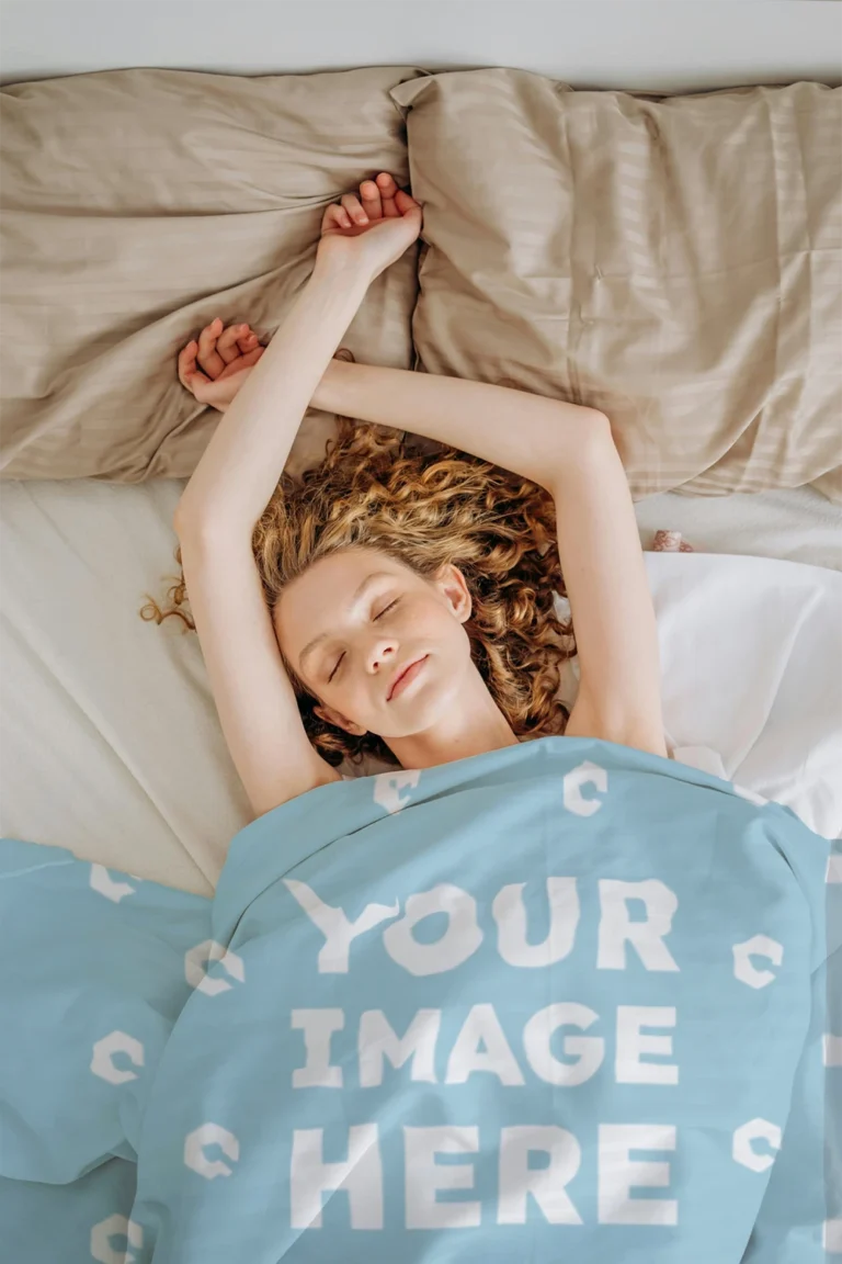 Light Blue Blanket Mockup Template