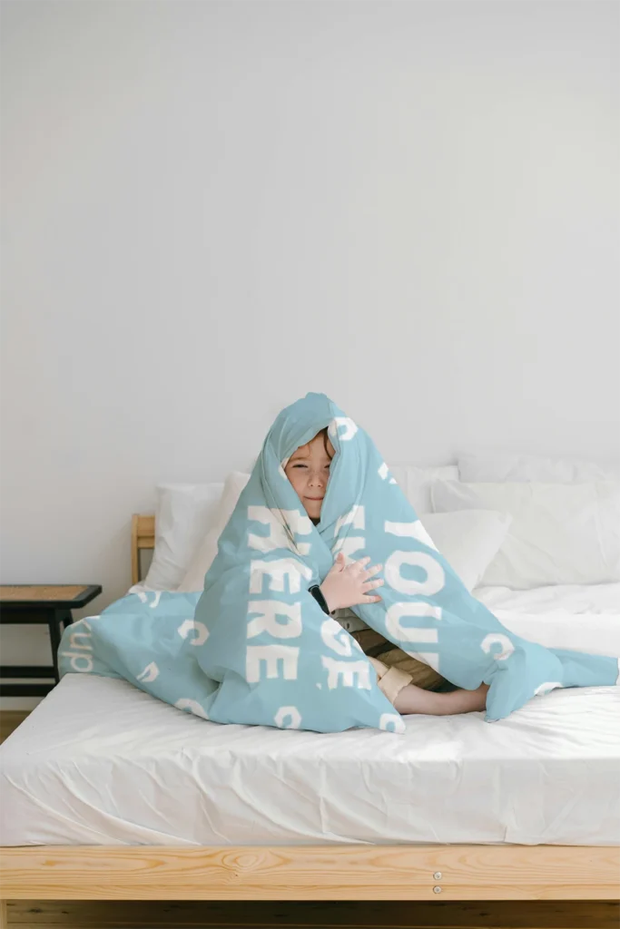 Light Blue Blanket Mockup Template