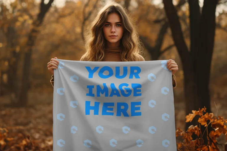 Light Gray Blanket Mockup Template