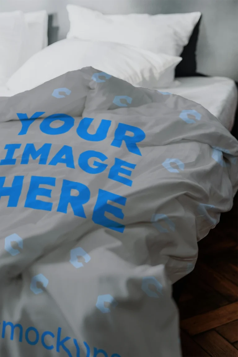 Light Gray Blanket Mockup Template