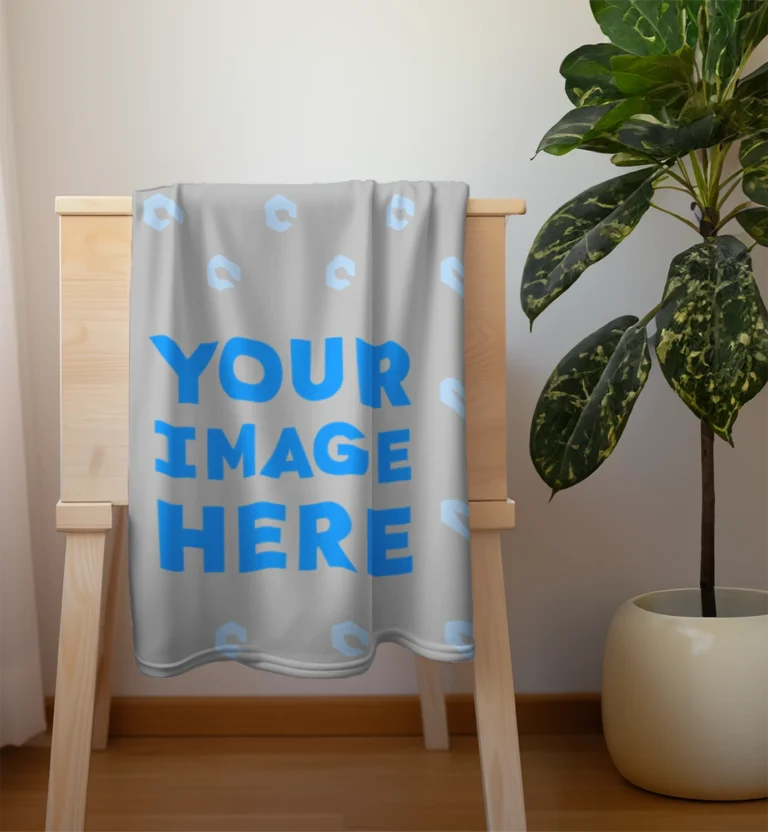 Light Gray Blanket Mockup Template