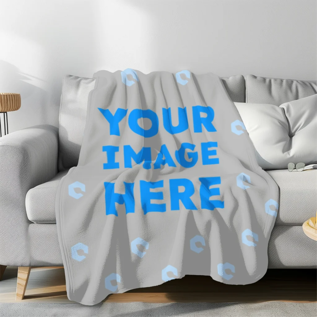 Light Gray Blanket Mockup Template